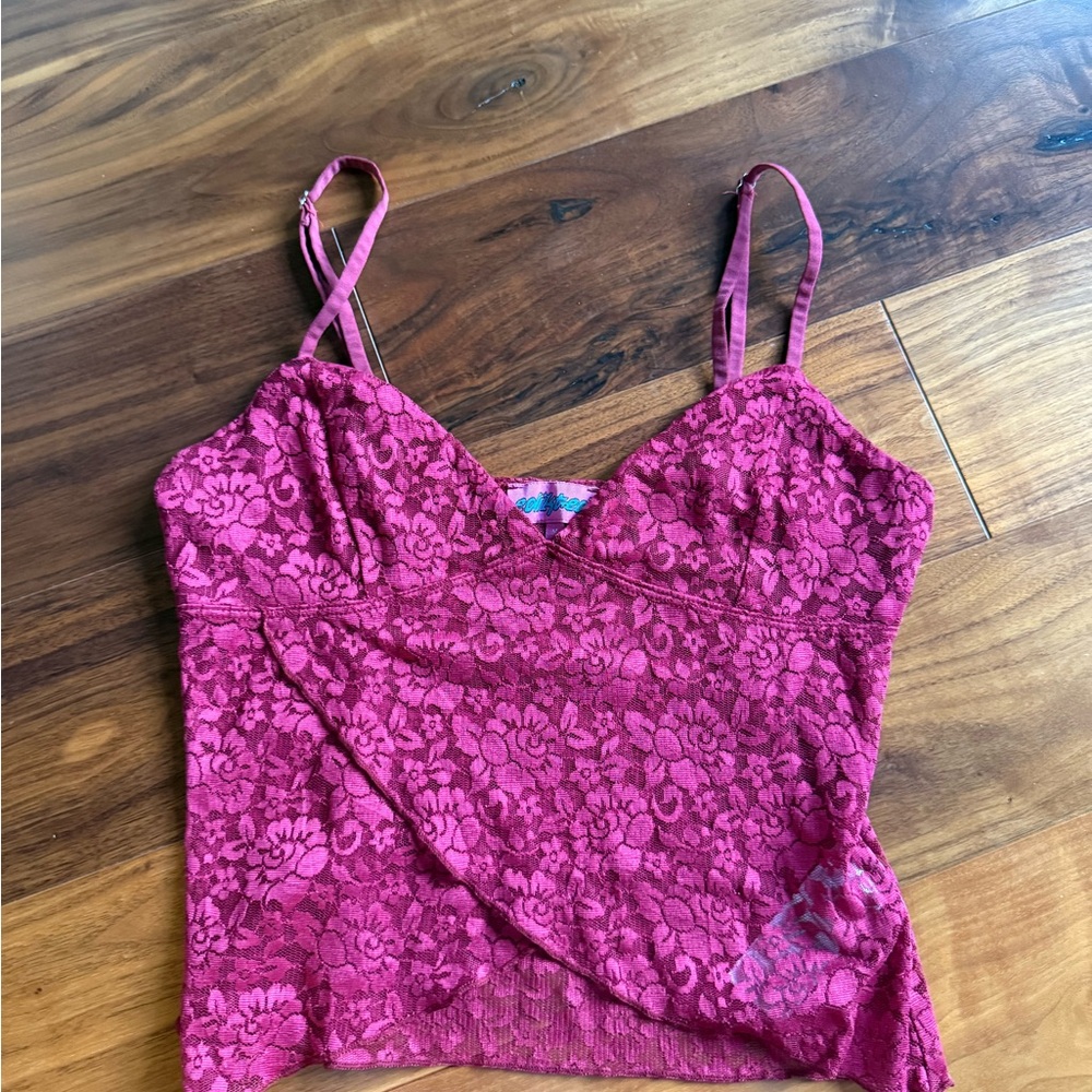 Edikted Pink Fitted Camisole with Spaghetti Straps